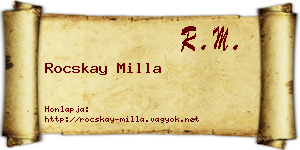 Rocskay Milla névjegykártya
